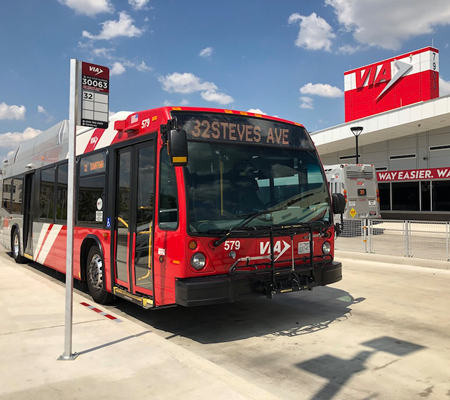 VIA Bus Service at Brooks Transit Center